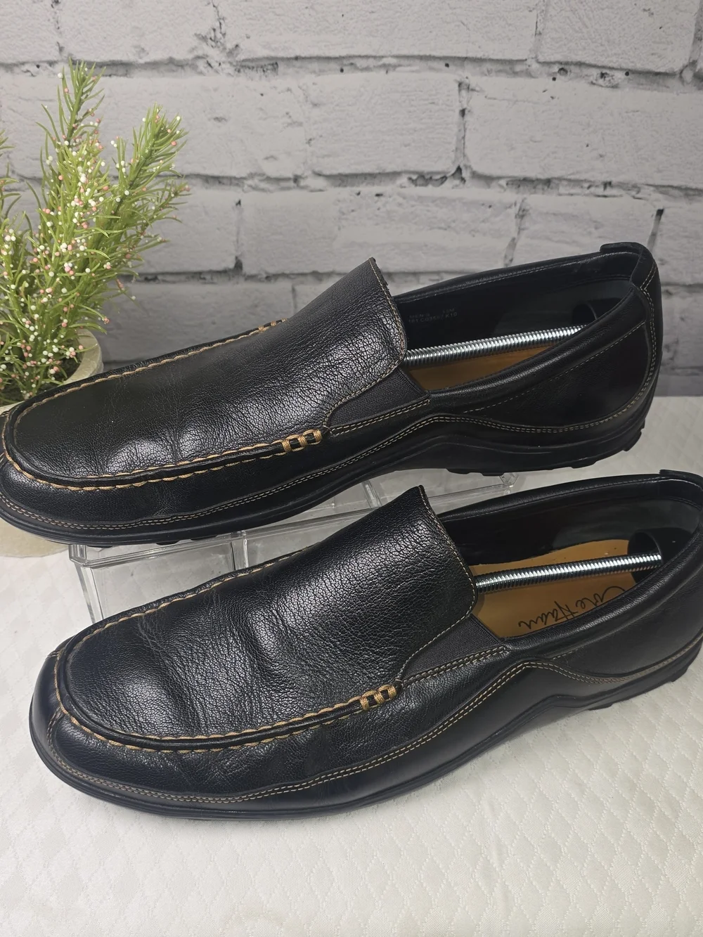 MENS COLE HAAN TUCKER VENETIAN LOAFERS IN BLACK LEATHER SLIP ON CASUAL SIZE 15M
